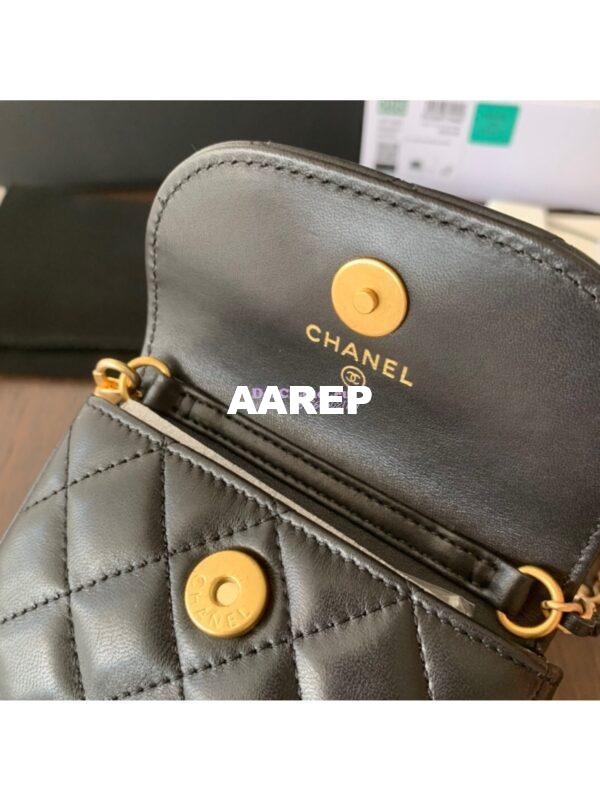 Replica Chanel Waist Bag With CC Details On Strap AP1461 Black 5