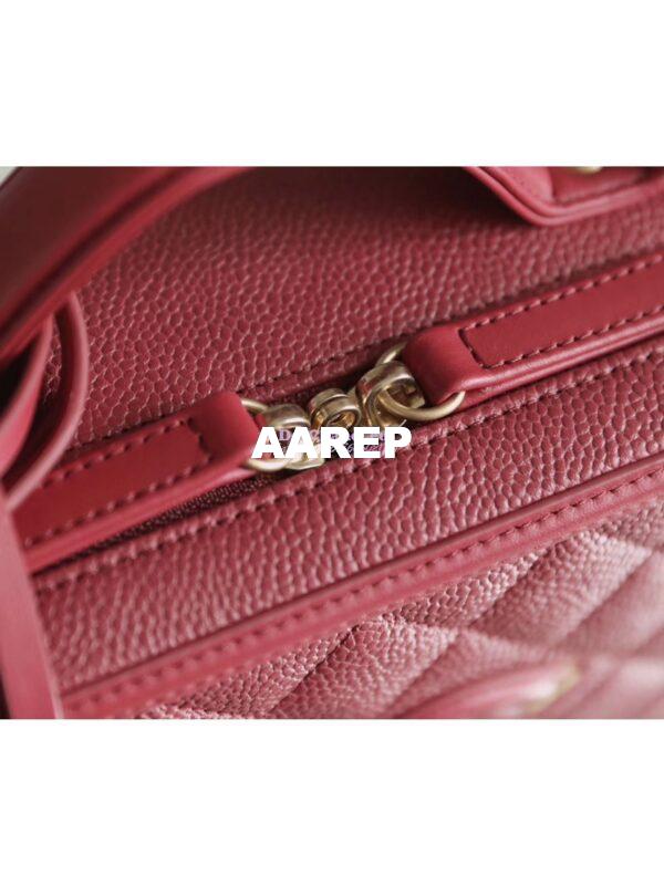 Replica Chanel CC Filigree Vanity Case Vanity Case A93343 Caviar Burgundy 8
