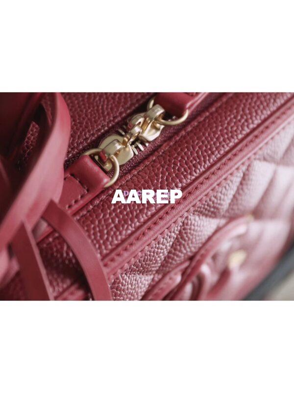 Replica Chanel CC Filigree Vanity Case Vanity Case A93343 Caviar Burgundy 14