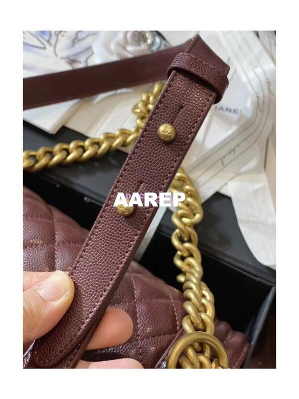 Replica Chanel Le boy Tiny Grainy Caviar Bag A67086 Burgundy 7