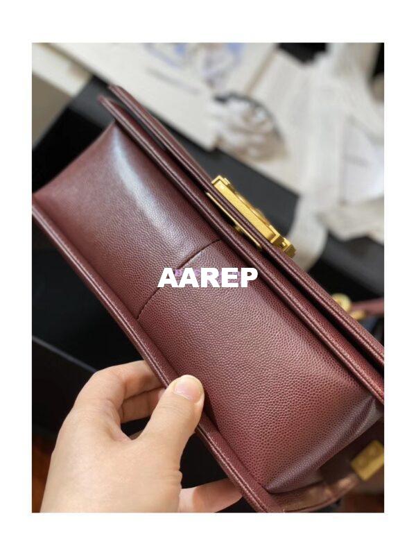 Replica Chanel Le boy Tiny Grainy Caviar Bag A67086 Burgundy 9