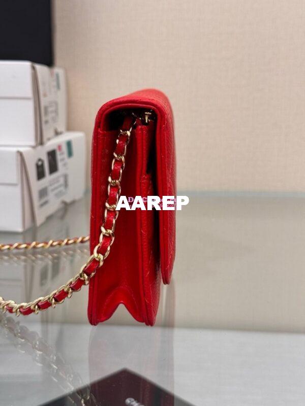 Replica Chanel New Magnetic Caviar Wallet On Chain WOC Red Bag 33814 15
