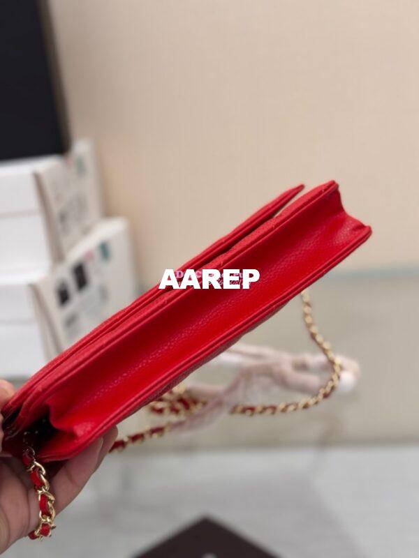 Replica Chanel New Magnetic Caviar Wallet On Chain WOC Red Bag 33814 19