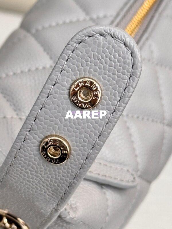Replica Chanel 25C Pochette Avec Chain in Shiny Grained Calfskin AP4386 Grey (Limited Edition) 9
