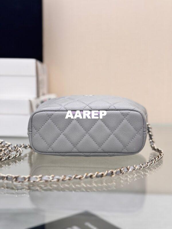Replica Chanel 25C Pochette Avec Chain in Shiny Grained Calfskin AP4386 Grey (Limited Edition) 14