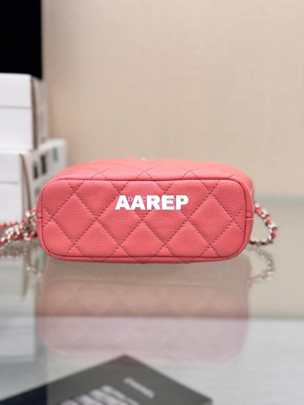 Replica Chanel 25C Pochette Avec Chain in Shiny Grained Calfskin AP4386 Coral (Limited Edition) 8