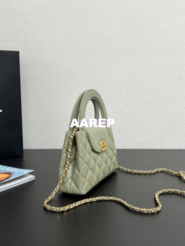 Replica Chanel Mini Shopping Bag Shiny Aged Calfskin AS4416 Matcha 4