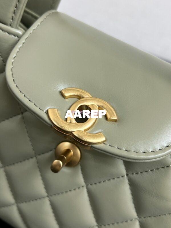 Replica Chanel Mini Shopping Bag Shiny Aged Calfskin AS4416 Matcha 6
