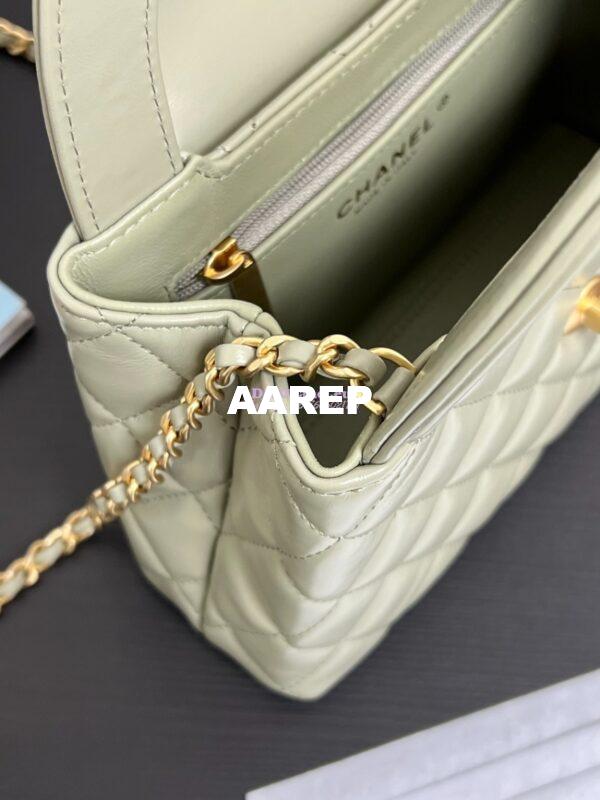 Replica Chanel Mini Shopping Bag Shiny Aged Calfskin AS4416 Matcha 9