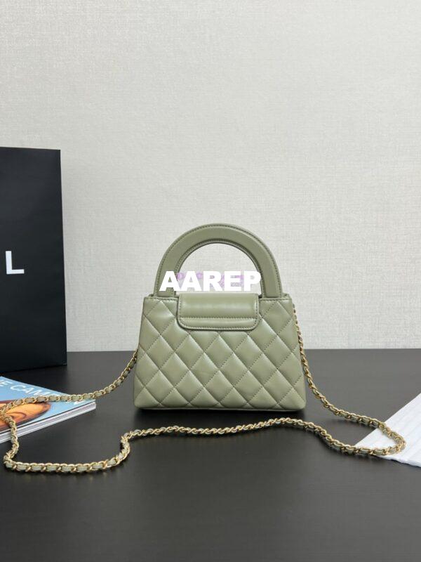 Replica Chanel Mini Shopping Bag Shiny Aged Calfskin AS4416 Matcha 10