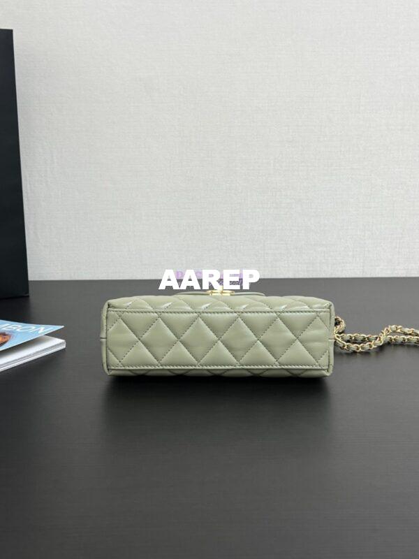 Replica Chanel Mini Shopping Bag Shiny Aged Calfskin AS4416 Matcha 11