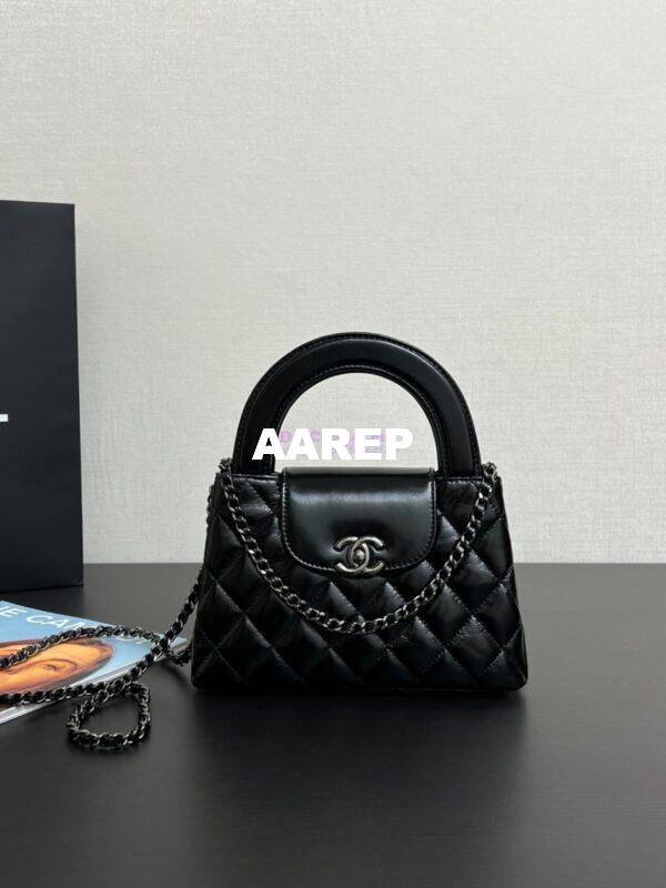 Replica Chanel Mini Shopping Bag Shiny Aged Calfskin AS4416 All Black 3