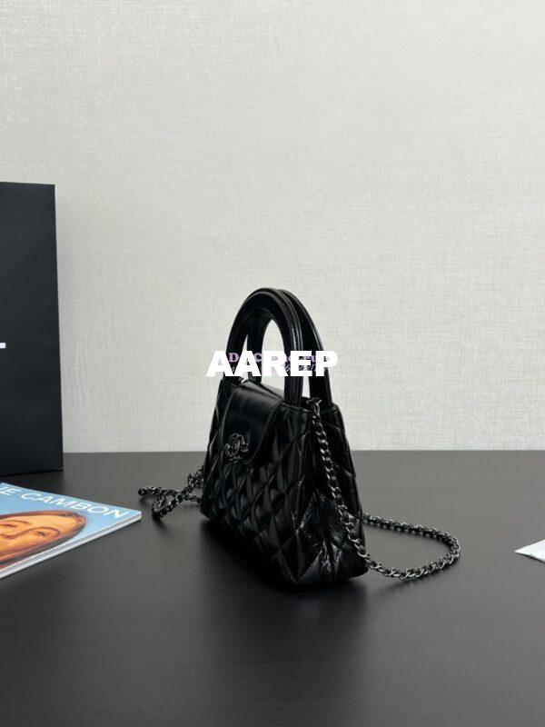 Replica Chanel Mini Shopping Bag Shiny Aged Calfskin AS4416 All Black 4