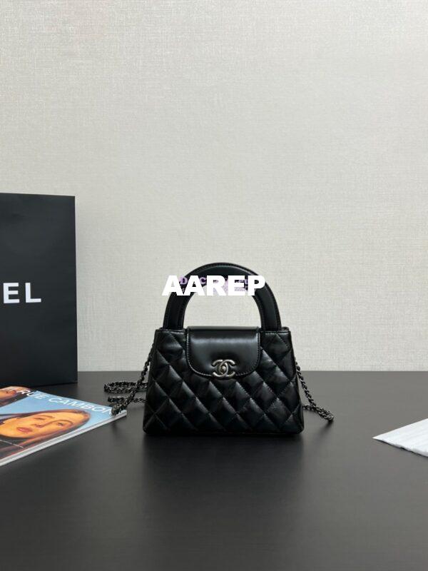 Replica Chanel Mini Shopping Bag Shiny Aged Calfskin AS4416 All Black 5