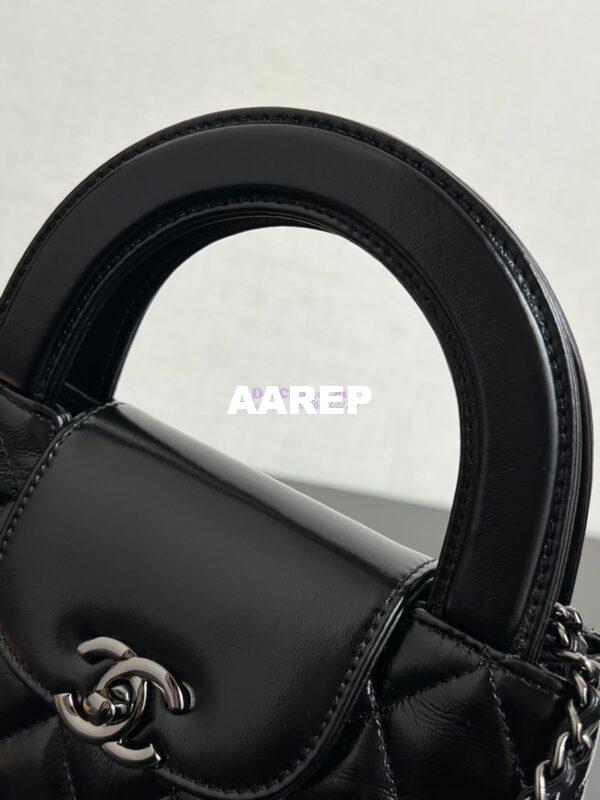 Replica Chanel Mini Shopping Bag Shiny Aged Calfskin AS4416 All Black 6