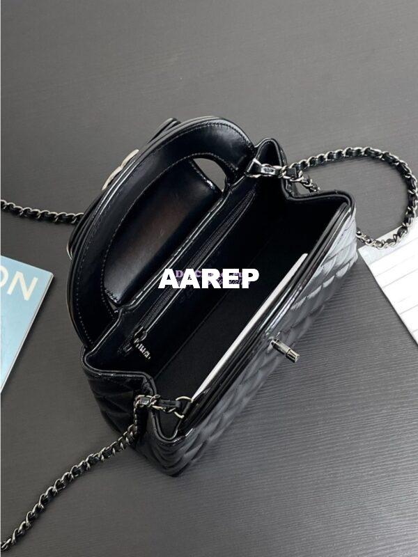 Replica Chanel Mini Shopping Bag Shiny Aged Calfskin AS4416 All Black 7