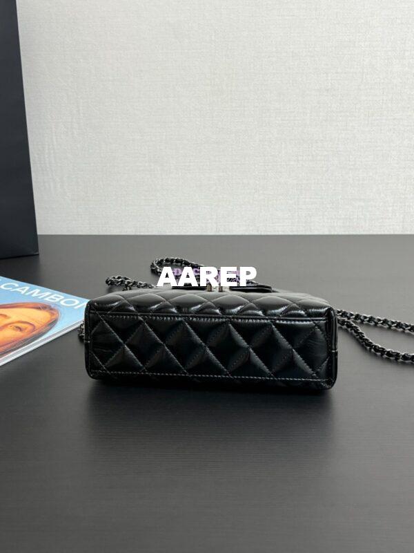 Replica Chanel Mini Shopping Bag Shiny Aged Calfskin AS4416 All Black 11