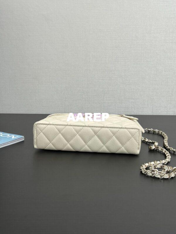 Replica Chanel 25C Long Vanity With Chain Grained Calfskin AP4407 White 7