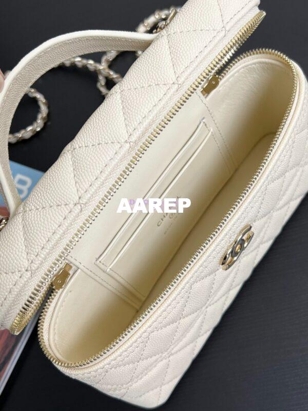 Replica Chanel 25C Long Vanity With Chain Grained Calfskin AP4407 White 8