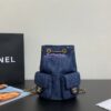 Replica Chanel 24/25SS Shiny Lambskin Backpack AS5310 MEtallic Silver