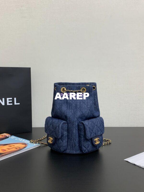 Replica Chanel 24/25SS Denim Backpack AS5310 Blue 3