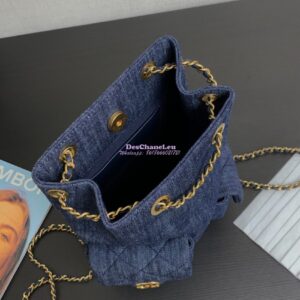 Replica Chanel 24/25SS Denim Backpack AS5310 Blue 2