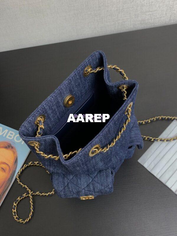 Replica Chanel 24/25SS Denim Backpack AS5310 Blue 4