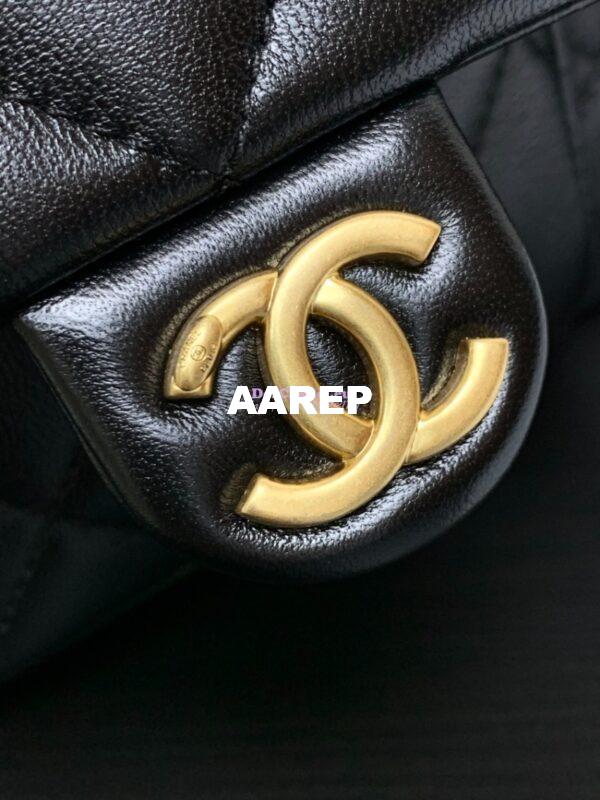 Replica Chanel 25C Maxi Hobo Bag Shiny Lambskin AS5302 Black 9