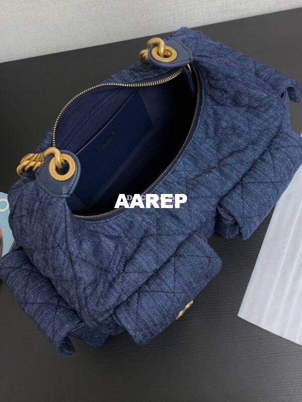 Replica Chanel 25C Maxi Hobo Bag Washed Denim AS5302 Denim Blue 6