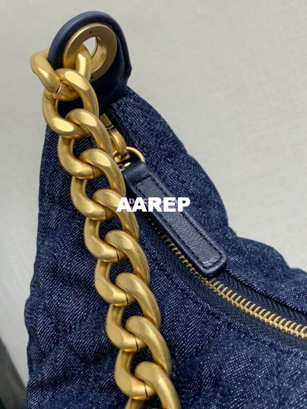 Replica Chanel 25C Maxi Hobo Bag Washed Denim AS5302 Denim Blue 9