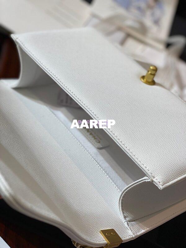 Replica Chanel Le boy Tiny Grainy Caviar Bag A67086 White 8