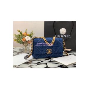 Replica Chanel 19 Flap Bag 2 sizes AS1160 AS1161 Denim