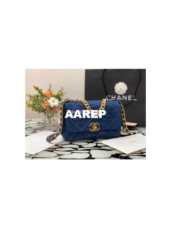 Replica Chanel 19 Flap Bag 2 sizes AS1160 AS1161 Denim