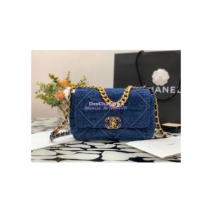 Replica Chanel 19 Flap Bag 2 sizes AS1160 AS1161 Denim 2