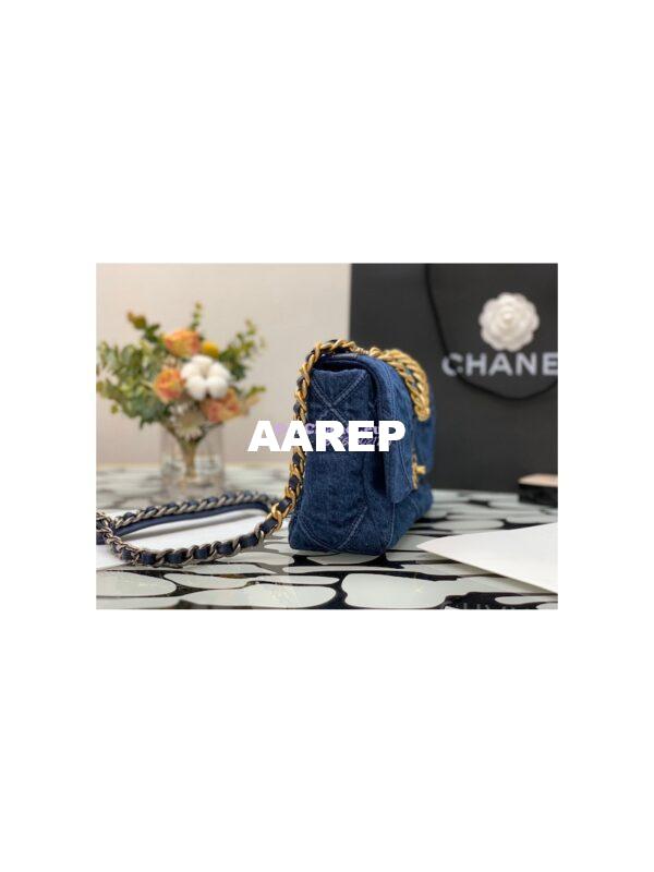 Replica Chanel 19 Flap Bag 2 sizes AS1160 AS1161 Denim 4