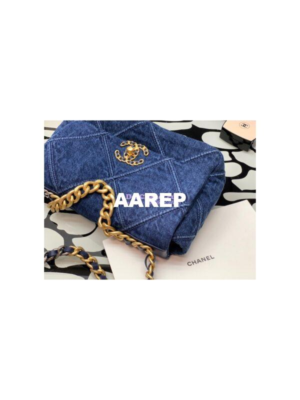 Replica Chanel 19 Flap Bag 2 sizes AS1160 AS1161 Denim 5