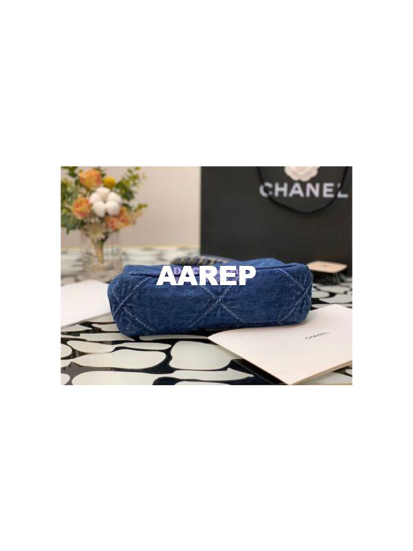 Replica Chanel 19 Flap Bag 2 sizes AS1160 AS1161 Denim 6