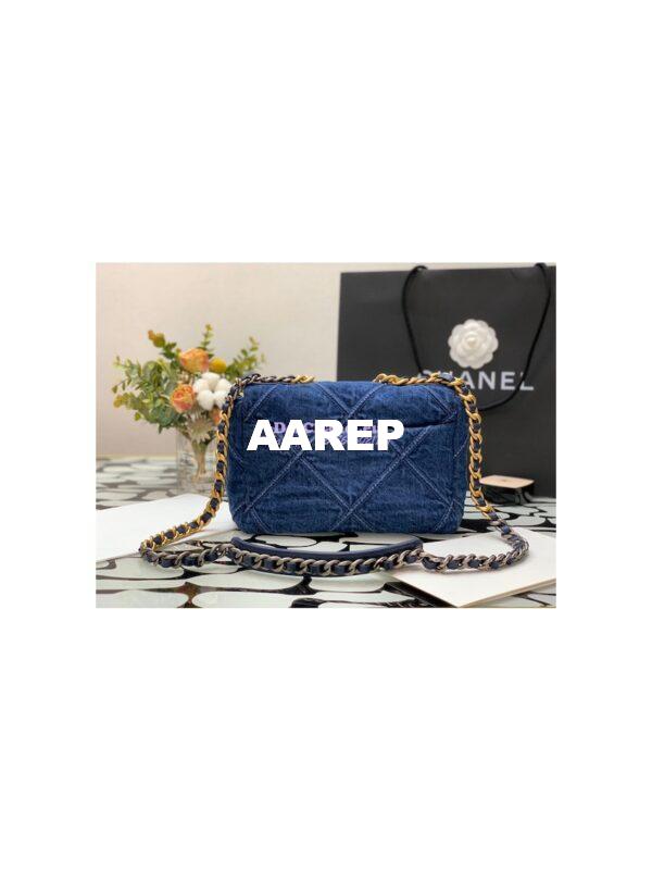 Replica Chanel 19 Flap Bag 2 sizes AS1160 AS1161 Denim 7