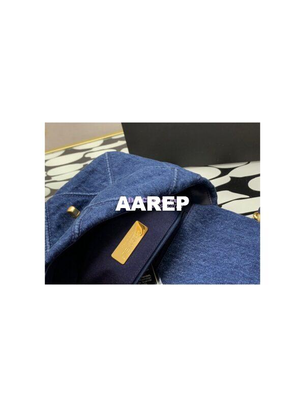 Replica Chanel 19 Flap Bag 2 sizes AS1160 AS1161 Denim 9