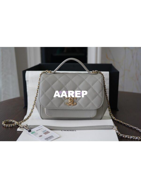 Replica Chanel Business Affinity Small Flap Bag with Top Handle A93749 Grey