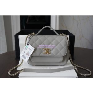 Replica Chanel Business Affinity Small Flap Bag with Top Handle A93749 Grey 2