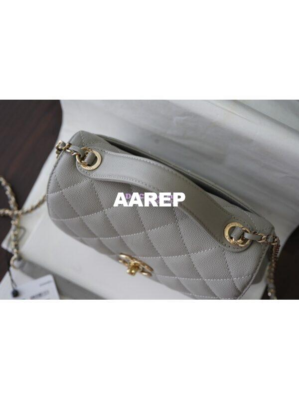 Replica Chanel Business Affinity Small Flap Bag with Top Handle A93749 Grey 5