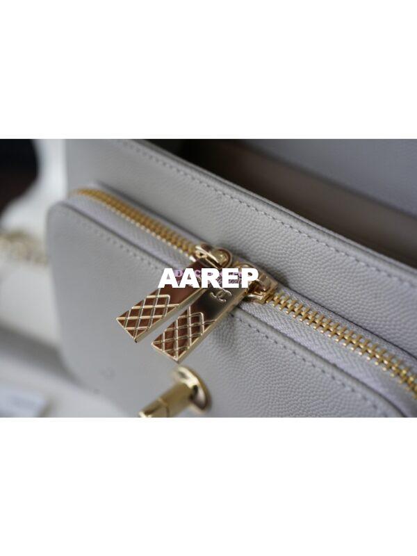 Replica Chanel Business Affinity Small Flap Bag with Top Handle A93749 Grey 7