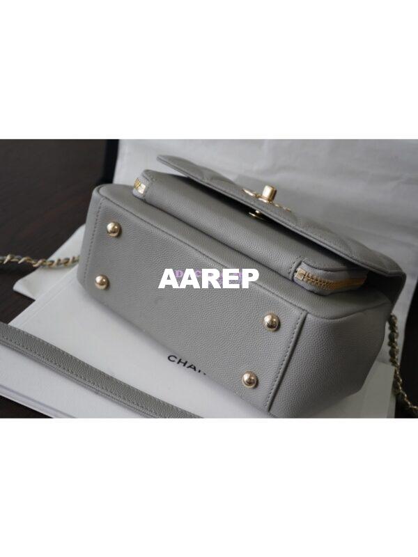 Replica Chanel Business Affinity Small Flap Bag with Top Handle A93749 Grey 8