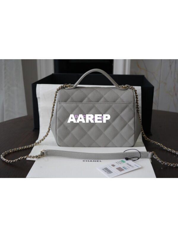 Replica Chanel Business Affinity Small Flap Bag with Top Handle A93749 Grey 9
