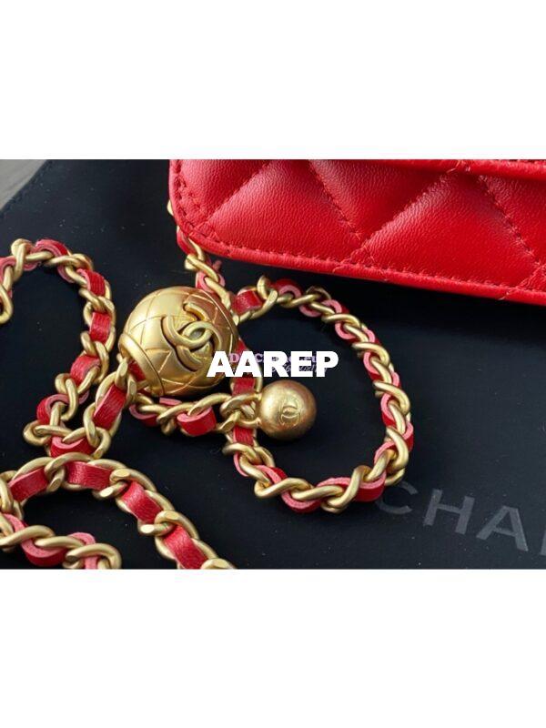 Replica Chanel WOC With CC Details On Strap AP1450 in Lambskin Red 4
