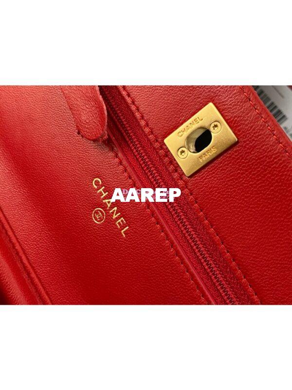 Replica Chanel WOC With CC Details On Strap AP1450 in Lambskin Red 6