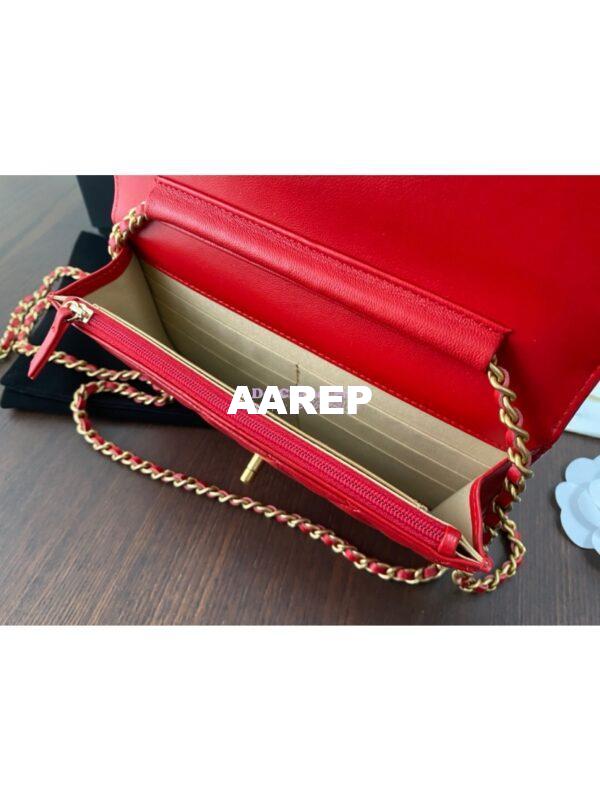 Replica Chanel WOC With CC Details On Strap AP1450 in Lambskin Red 8