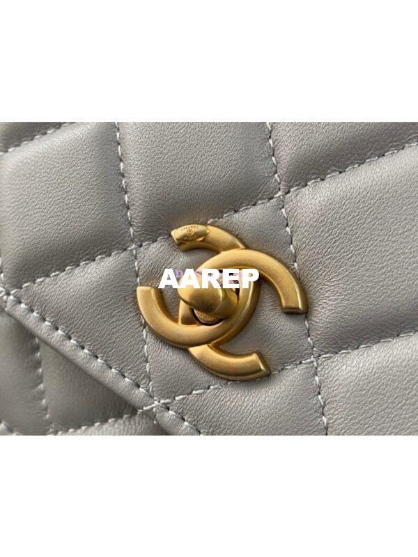 Replica Chanel WOC With CC Details On Strap AP1450 in Lambskin Grey 4