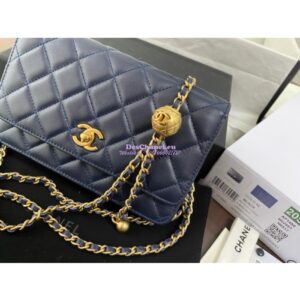 Replica Chanel WOC With CC Details On Strap AP1450 in Lambskin Blue 2